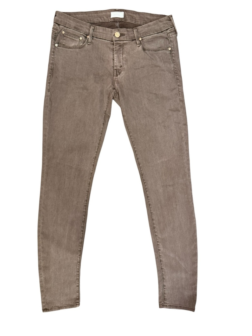 Mother The Looker Skinny Jeans Dye Clay Taupe Gray Stretch Denim Size 29 - Picture 2 of 11